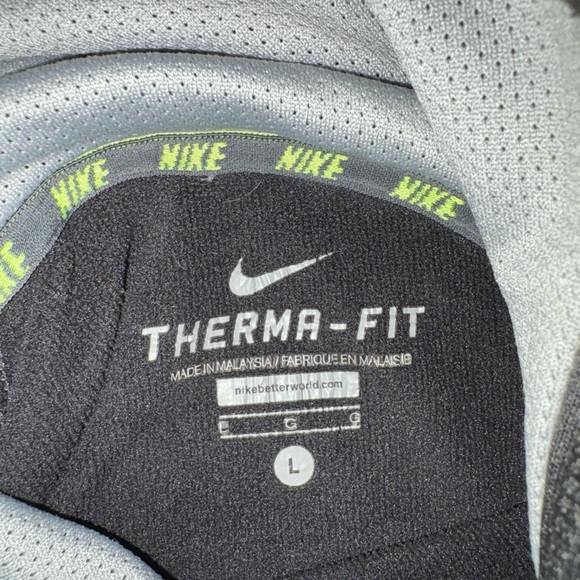 Nike Navy Blue Hoodie with White Swoosh and Light Green Chevron - Picture 4 of 4